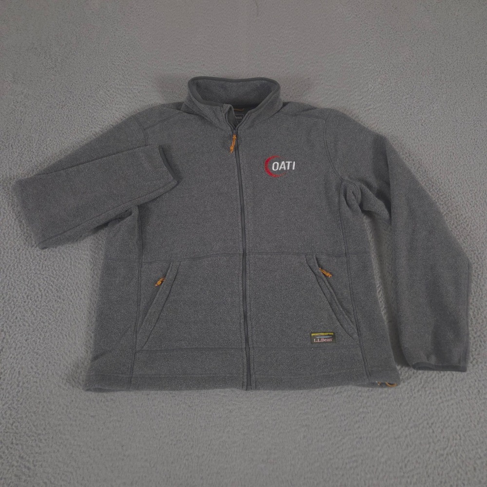 L.L.Bean Jacket Mens Large Gray Mountain Classic Fleece Full Zip OATI Logo Warm